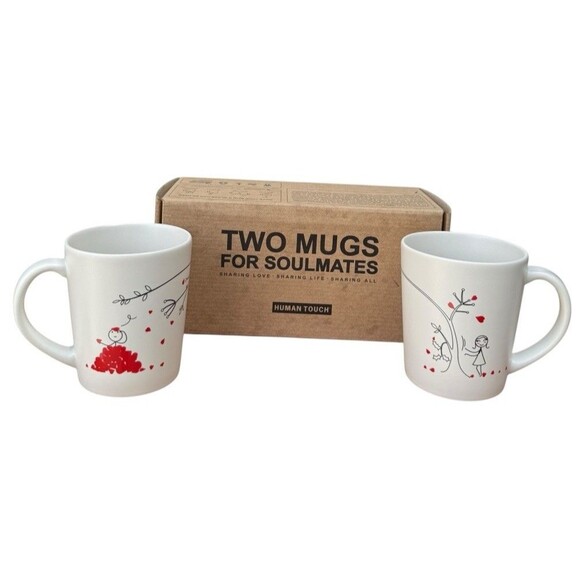 Love You Madly Couple Mug Set Two Mugs for Soulmates - by Human Touch NIB - Picture 2 of 11